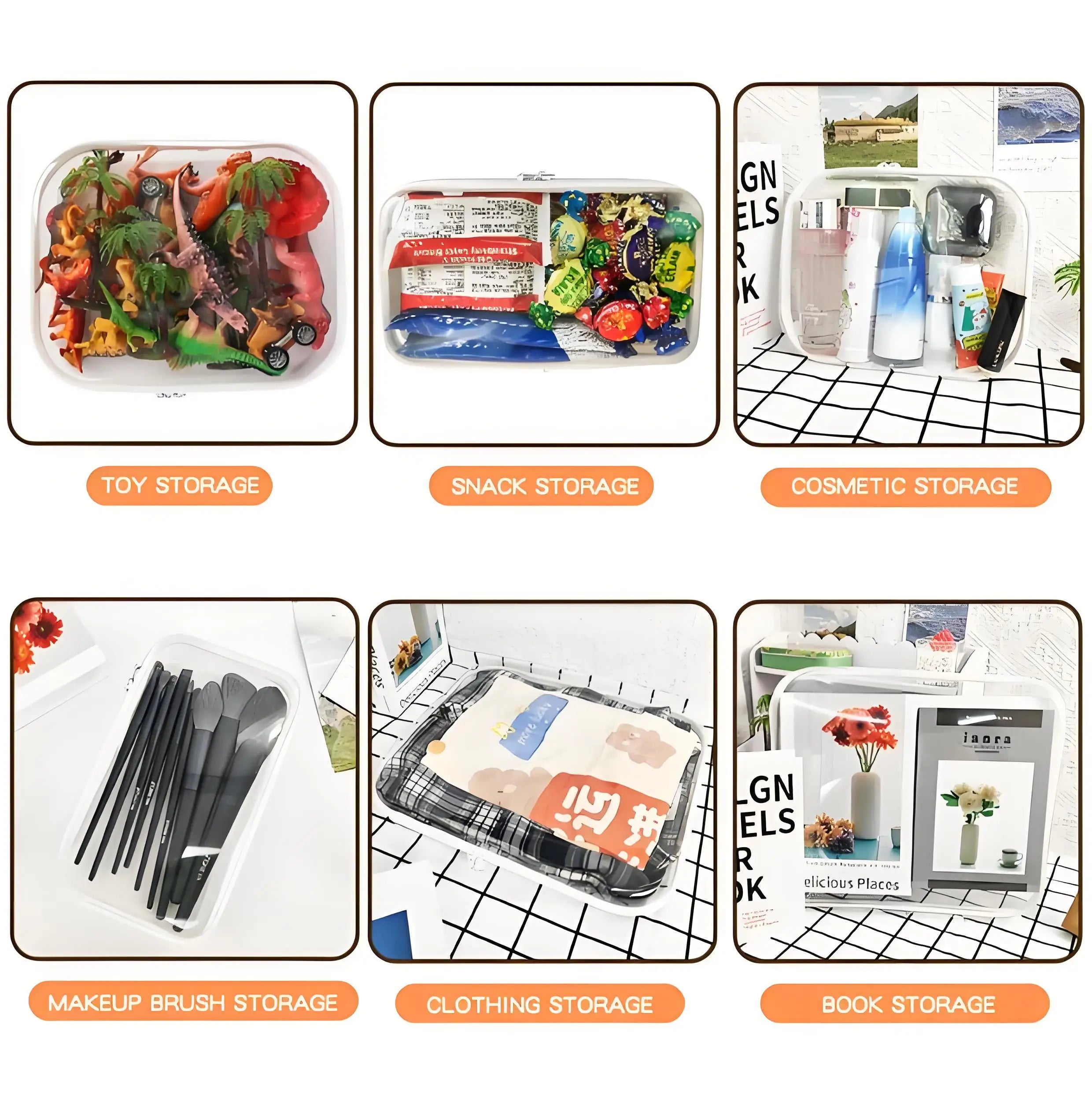 Transparent PVC Hard Plastic Travel Storage Box Waterproof Zipper Pouch For Toys Small Items Organizer Makeup Bag Cosmetic Case