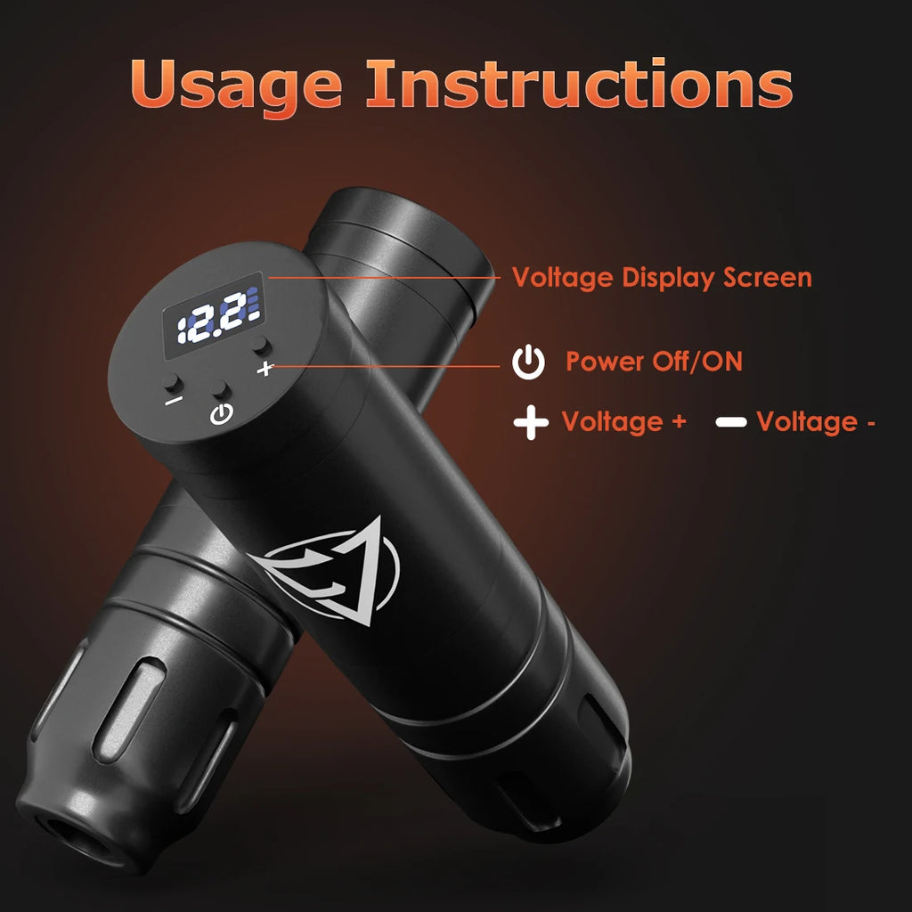 KVM Tattoo pen set rotate wireless Tattoo machine kit Tattoo Gun Kit For body permanent makeup tattoo machine  tattoo supplies