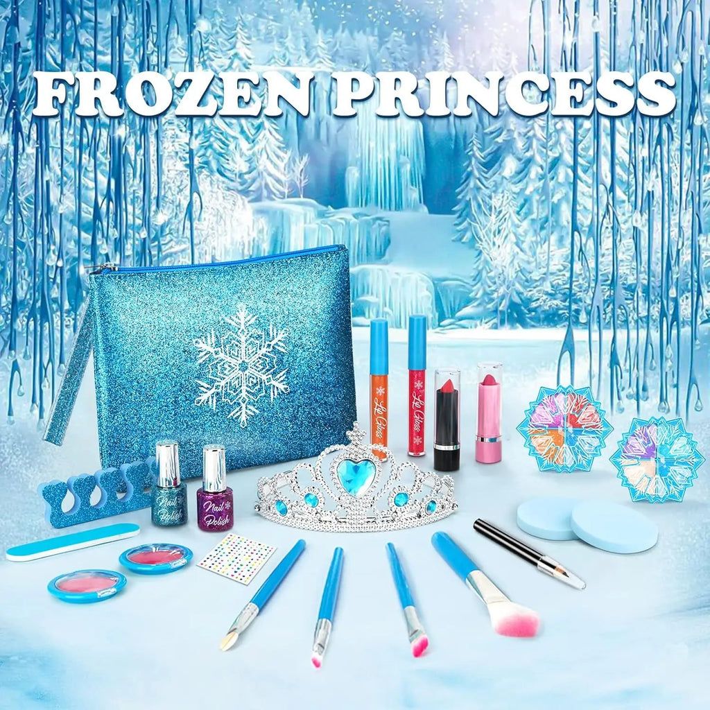 Kids Makeup Kit for Girls, Washable Real Makeup Set for Little Girls, Princess Frozen Toys for Girls Toys