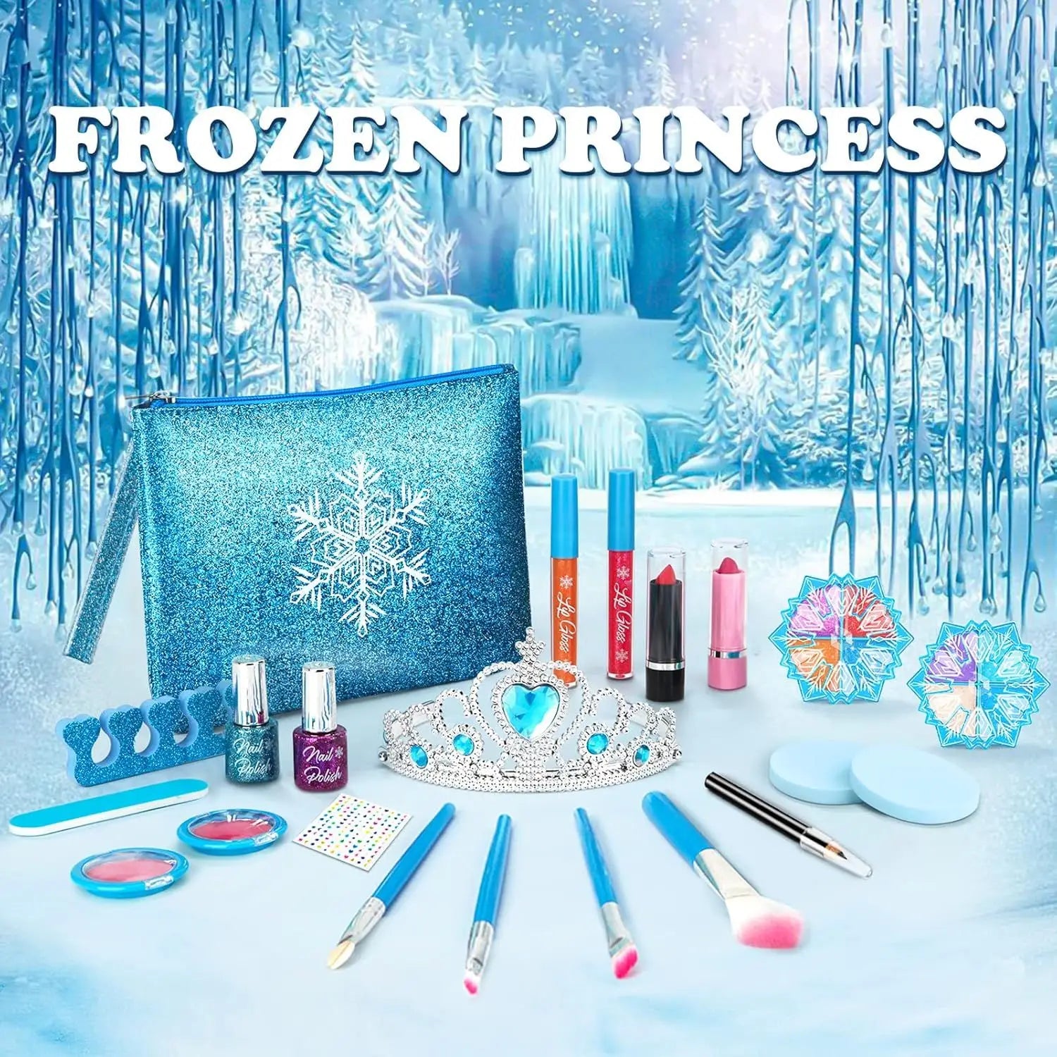 Kids Makeup Kit for Girls, Washable Real Makeup Set for Little Girls, Princess Frozen Toys for Girls Toys