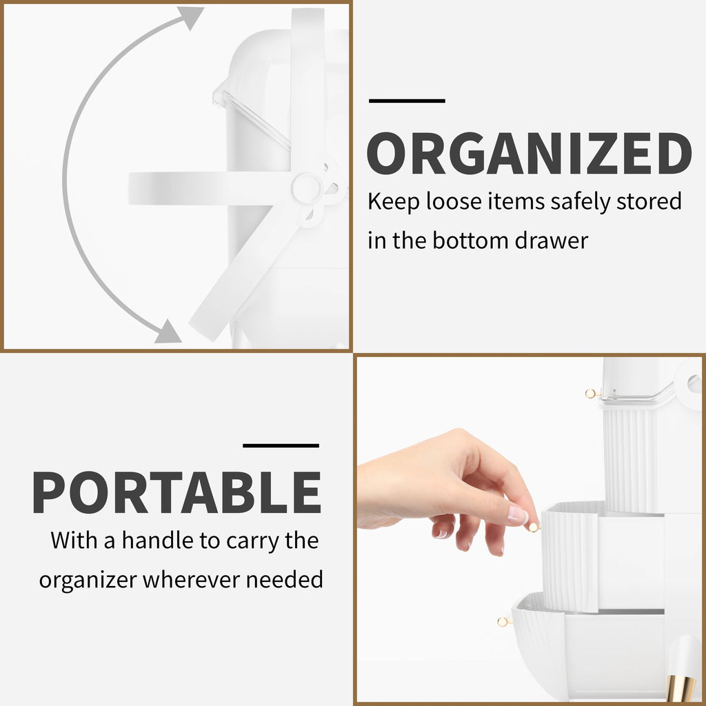 Compact Makeup Organizer - Spacious Storage for Eyeshadow, Skincare & More - Perfect for Bedrooms, Dorms, and Travel - Keeps Cos