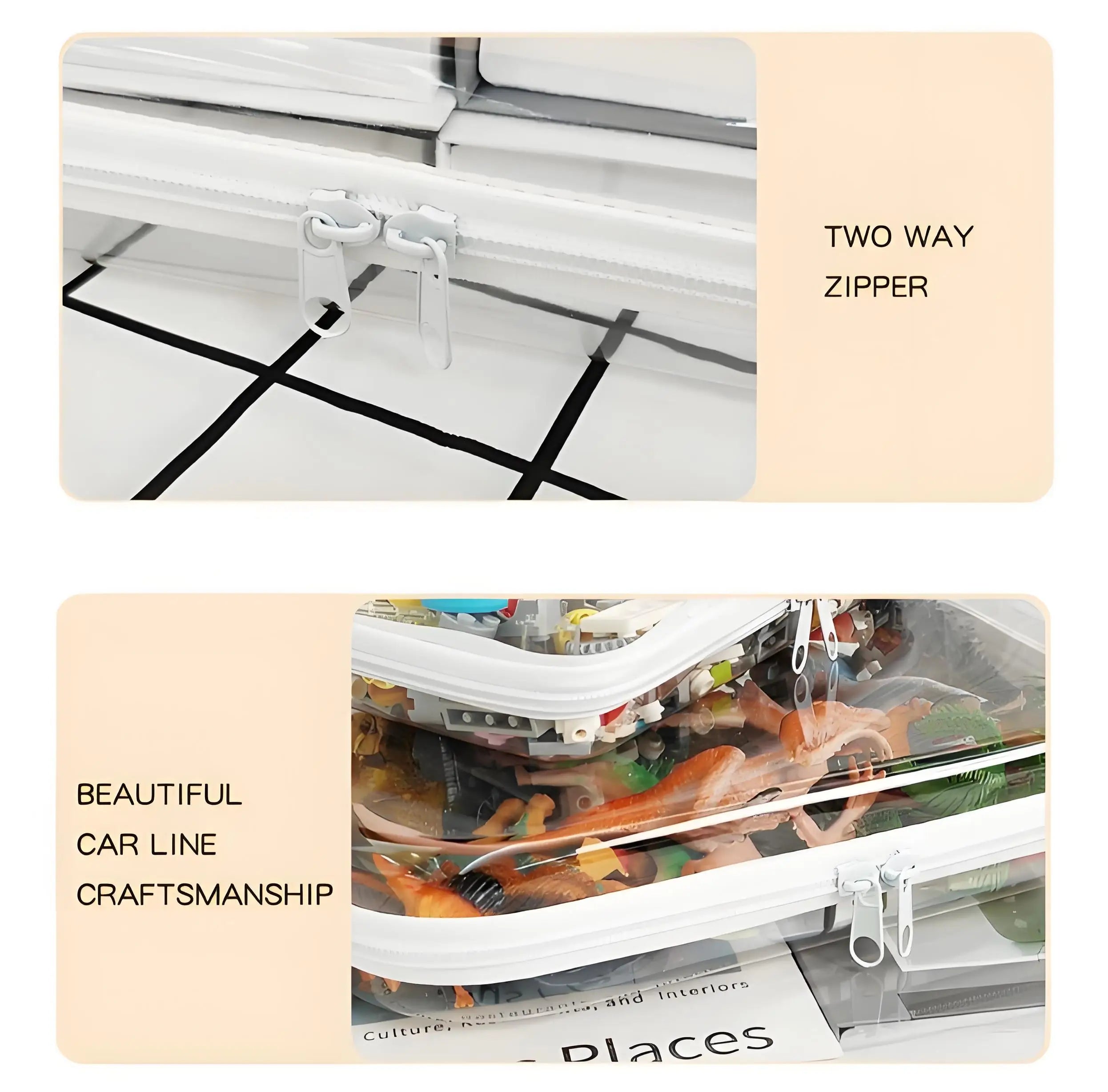 Transparent PVC Hard Plastic Travel Storage Box Waterproof Zipper Pouch For Toys Small Items Organizer Makeup Bag Cosmetic Case