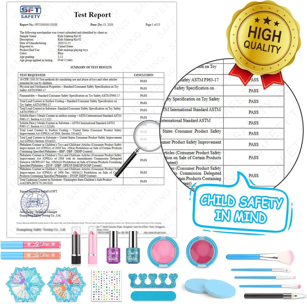 Kids Makeup Kit for Girls, Washable Real Makeup Set for Little Girls, Princess Frozen Toys for Girls Toys