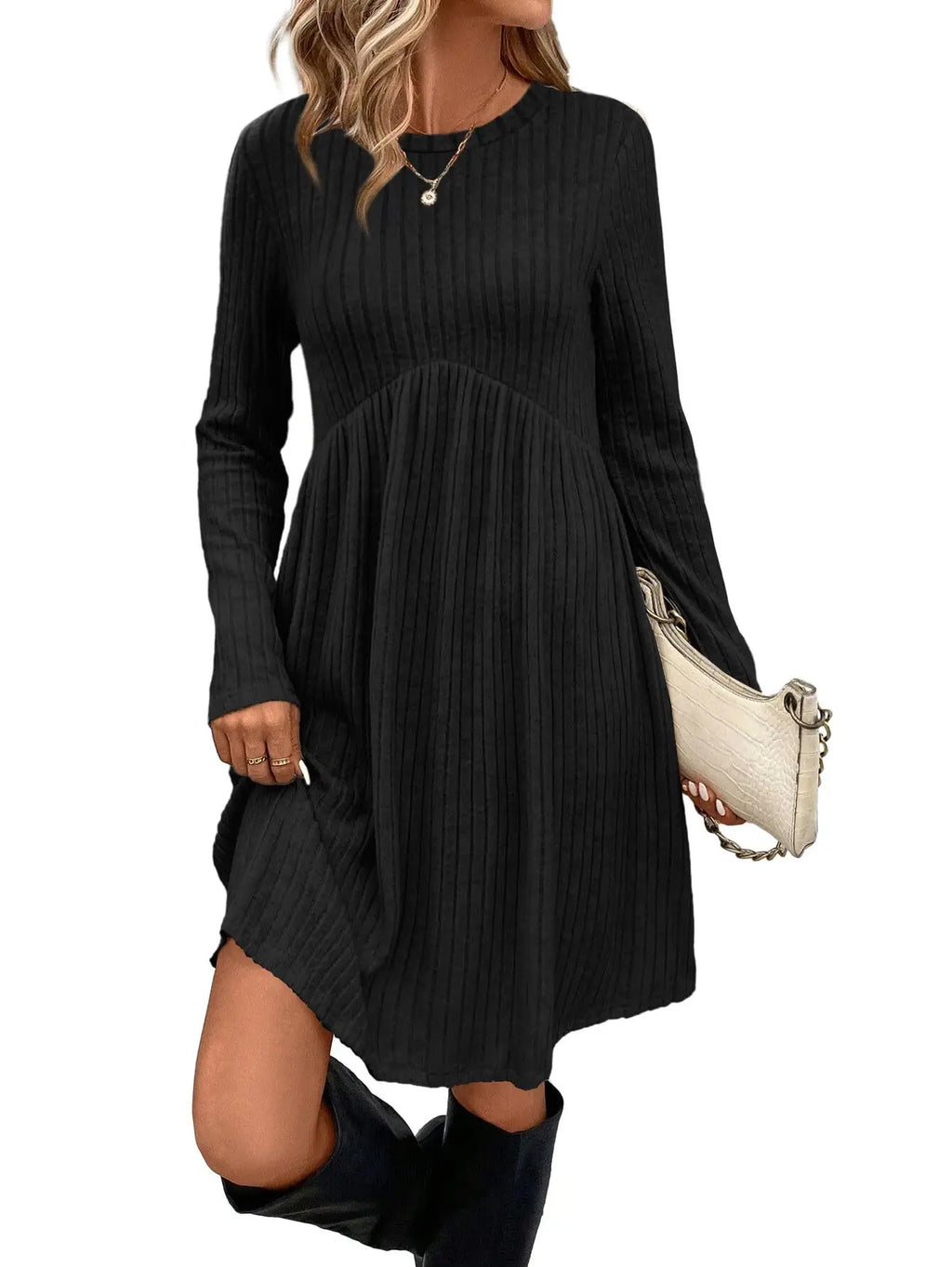 Dresses 2025 Woman Knitted Dress Slim Solid Color Simple Style Vestidos Long Sleeves All-match Casual Elegant Temperament Trendy