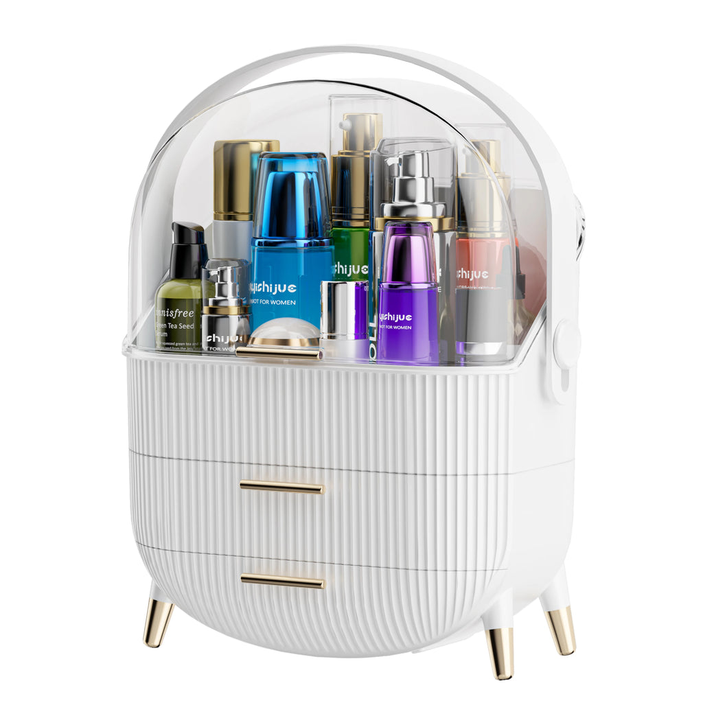 Compact Makeup Organizer - Spacious Storage for Eyeshadow, Skincare & More - Perfect for Bedrooms, Dorms, and Travel - Keeps Cos