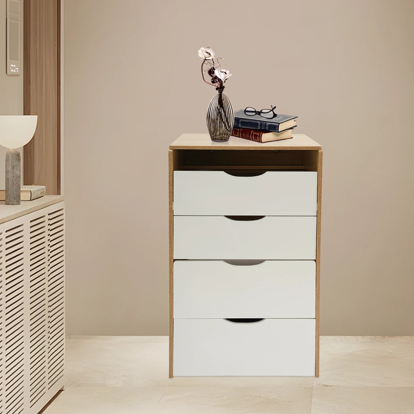 3 Drawers Vanity Desk, Freestanding Vanity Desk with Makeup Stool, Modern Rectangular Makeup Vanity Table